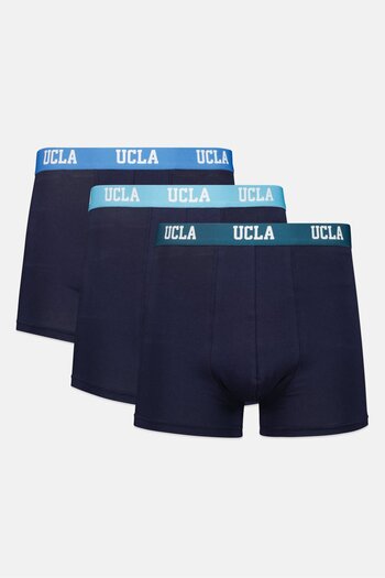 UCLA Men 3 Pack Brand Logo Trunks, Navy