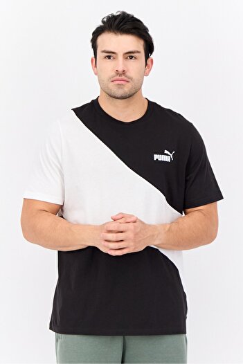 Puma Men Sportswear Fit Short Sleeve Training T-Shirt, Black/White