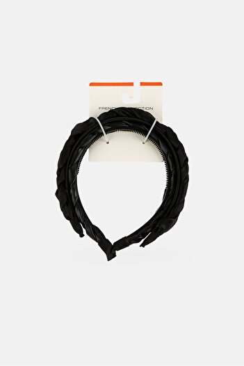 French Connection Kids Girl 2 Pieces Skinny Braided Hair Band, Black