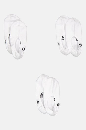 Hurley Men 3 Pairs Brand Logo No Show Socks, White
