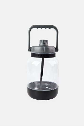 Asobu Jumbo Gallon Water Jug With Silicone Straw 3780 ml, Black