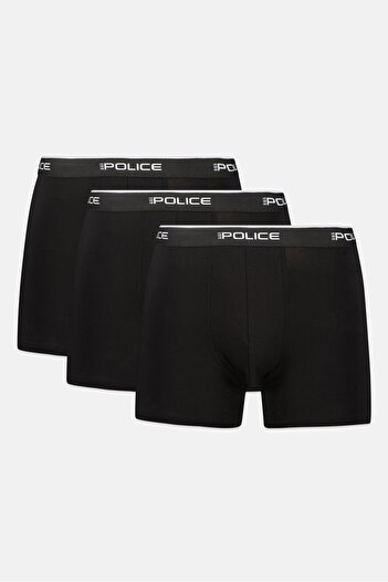 883 Police Men 3 Pcs Brand Logo Boxer Shorts, Black