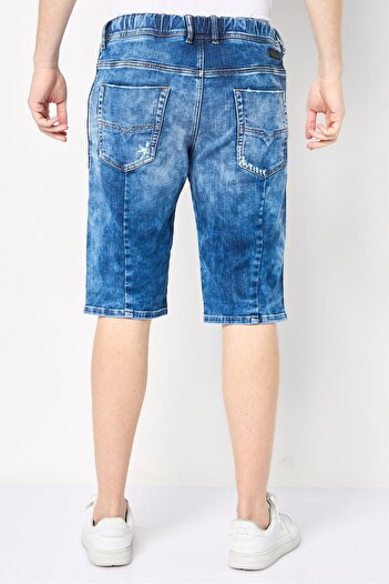 Diesel Men Washed Denim Shorts, Blue