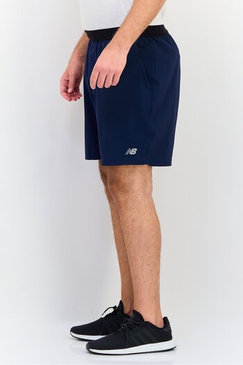 New Balance Men Standard Fit Brand Logo Training Shorts, Navy