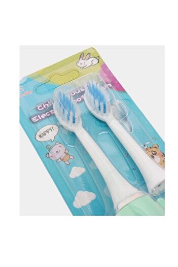 Blusmart Electric toothbrush for children with 2 heads, USB charging, Green color