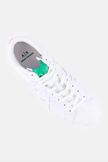 Armani Exchange Men Brand Logo Lace Up Casual Shoes, White