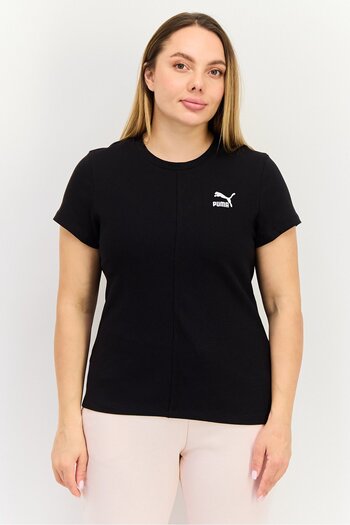 Puma Women Slim Fit Short Sleeves Outdoor Top, Black