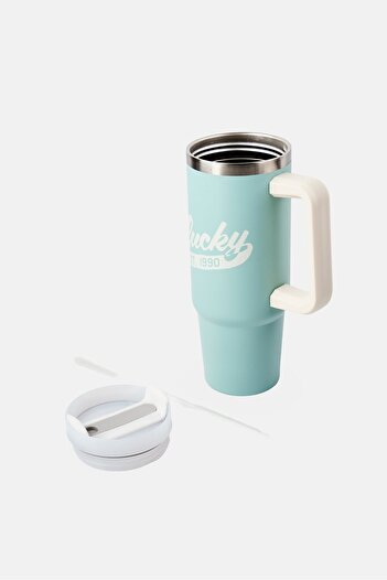 LUCKY BRAND Stainless Steel Vacuum Insulated Tumbler With Straw 946 ml, Kentucky Blue