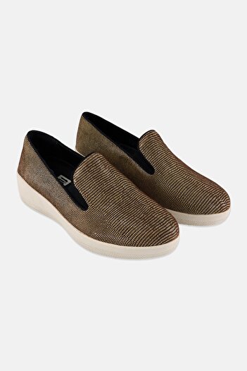 Fitflop Women Superskate Slip On Casual Shoes, Brown/Beige