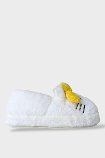 Liger Winter Women's Hellokitty Figured Anti-Slip Sole Home Shoes Slippers White - Yellow