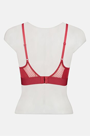 Calvin Klein Women Embroidered Logo Wired Lightly Padded Bras, Red