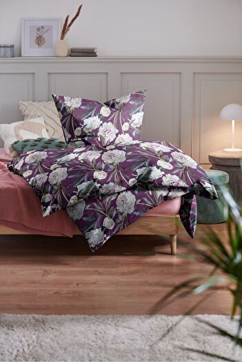 Tchibo Single Floral Print Duvet Cover Set, Multicolor