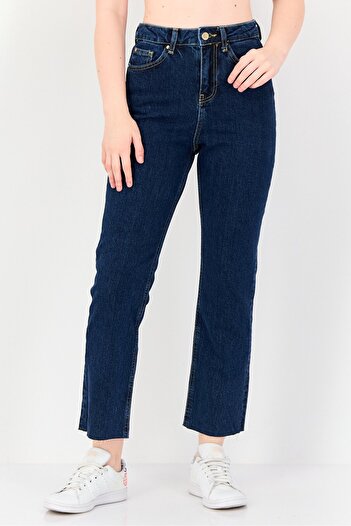 DeFacto Women Regular Fit Plain Stretchable Jeans, Blue