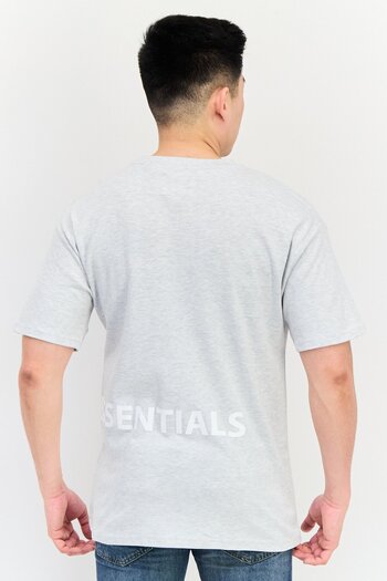 Fudo Men Crew Neck Short Sleeve Heather T-Shirt, Grey