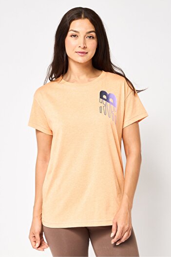 New Balance Women Sportswear Fit Short Sleeve Outdoor Top, Orange
