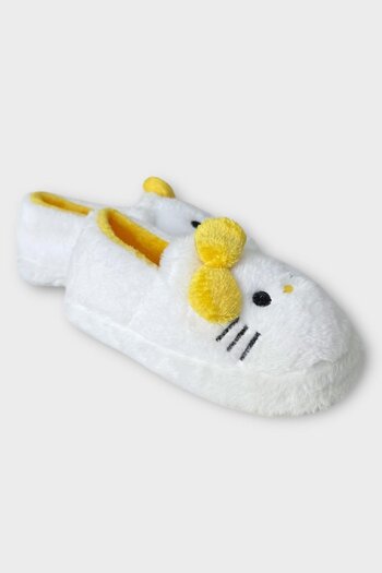 Liger Winter Women's Hellokitty Figured Anti-Slip Sole Home Shoes Slippers White - Yellow