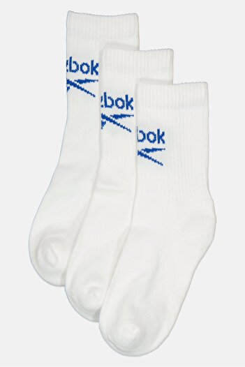 Reebok Men 3 Pairs Brand Logo Crew Socks, White