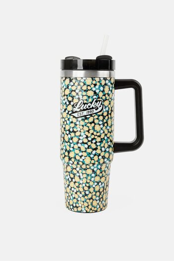 LUCKY BRAND Floral Stainless Steel Vacuum Insulated Tumbler With Straw 946 ml, Multicolor