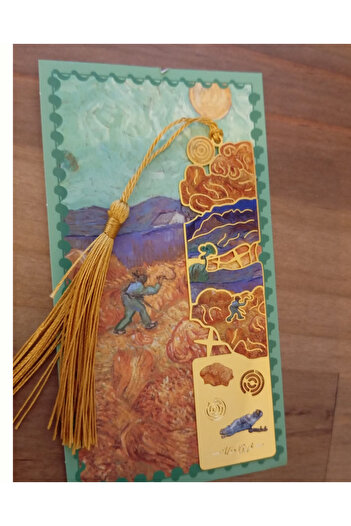 KAVİTİCARET Artistic Paintings Themed Bookmark, Metal Material Bookmark