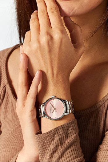 Coach Women 14000088 Stainless Steel Analog Watch 34 mm, Silver