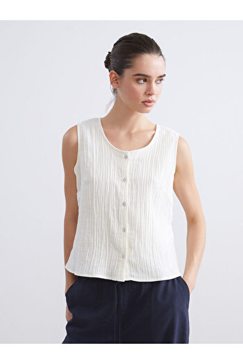 LC Waikiki Create Your Style from Uzg Store |   Crew Neck Textured Blouse