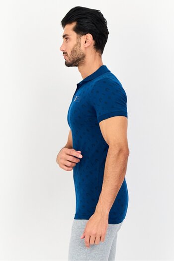 Puma x One8 Men Slim Fit Allover Print Short Sleeve Outdoor Polo Shirt, Multicolor