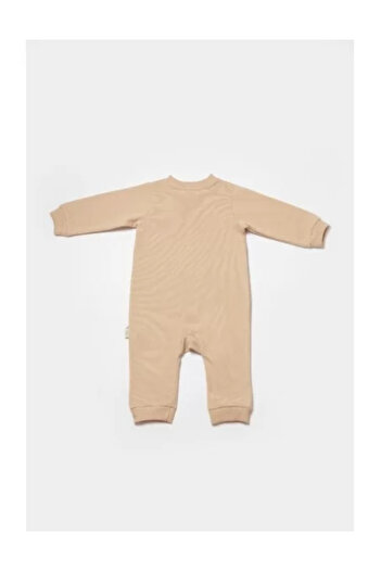 BabyCosy Salopeta cu fermoar, Two thread, BabyCosy, 100% cotton, Stone