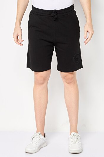 Cerruti 1881 Men Brand Logo Basic Shorts, Black