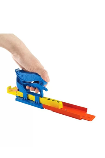 mattel HOT WHEELS Portable Launcher Set Blue with Toy Car