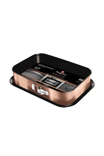 Berlinger Haus Rectangular Oven Tray with Detachable Walls, 39 x 27 cm Rose Gold Metallic Collection Berlinger Haus