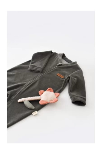 BabyCosy Long-Sleeved Romper with Zipper, 80% Cotton and 20% Polyester - Anthracite