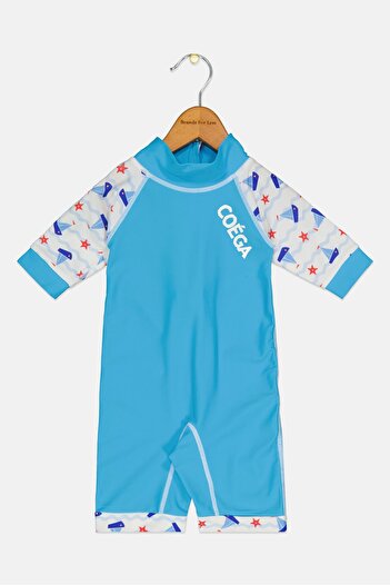 Coega Sunwear Toddlers Boy Graphic Print Short Sleeves One Piece Swimsuit, Blue