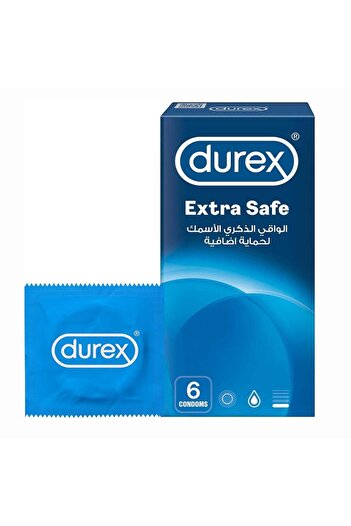 Durex Extra Safe Condoms - Increased Thickness & Lubricant - 6 Pieces