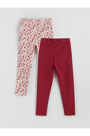 LC Waikiki Lcw Girls' Elastic Waist Leggings, Pack of 2
