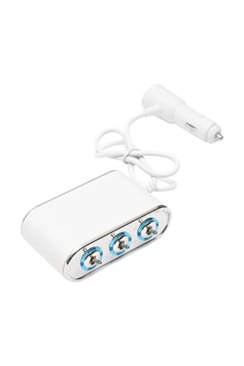 Avex Adaptor bricheta auto tripla 12/24 V, iluminata LED, cu intrerupator individual si 1 port USB, 5 V,