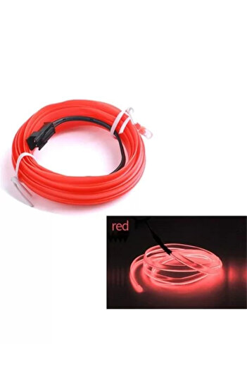 Avex Fir Neon Auto 'EL Wire' Red, 2M Length, 12V Power, Inverter Included