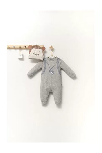 Tongs Baby Baby jumpsuit set with hat and ears Teddy Bear