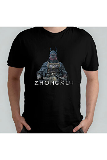 Pixxa Black Myth Zhongkui Unisex 100% Cotton Crew Neck T-Shirt Model 1