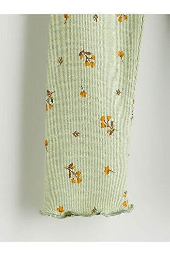LC Waikiki Girl's Floral Tights with Elastic Waist