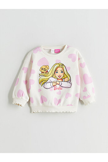 LC Waikiki Sparkling Choices from Shining Store |   Crew Neck Barbie Printed Girls' Sweatshirt