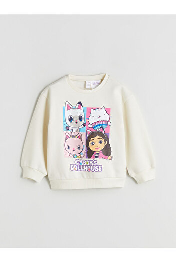 LC Waikiki Long Sleeve Gabby's Dollhouse Printed Girls' Sweatshirt
