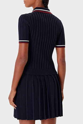Guess Sabina Logolu Yünlü Slim Fit Düğmeli Polo Yaka Kısa Kollu Kazak V5BP04Z1152 POLO YAKA KA