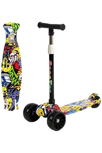 Toybox 3 wheels Scooter with Adjustable Height Anti-Slip Surface Flashing Wheel Lights for Boys and Girls
