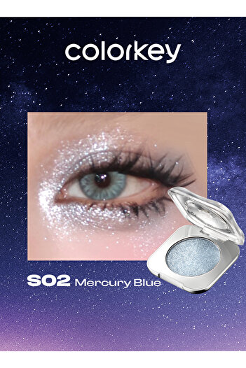 COLORKEY 3g Stardust Diamond Mono Eyeshadow Highly Pigmented Blue Shiny Glitter Shimmer Eye Shadow Palette