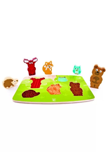 Hape PUZLLE TACTIL - ANIMALELE DIN PADURE