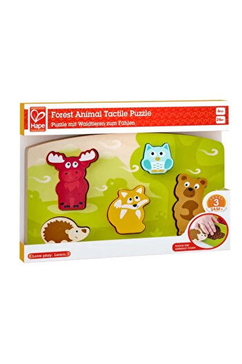 Hape PUZLLE TACTIL - ANIMALELE DIN PADURE