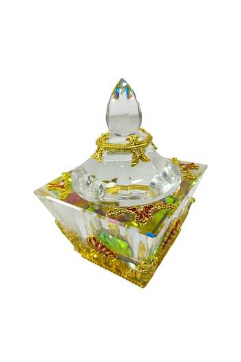 Generic Crystal Decor Gold Glass Sugar Bowl and Turkish Delight Bowl Set 1 Piece