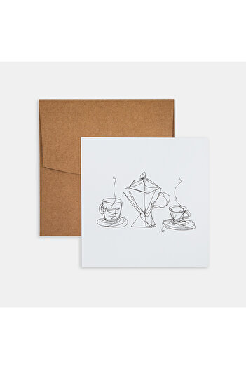 PK Design Line Drawings Coffee Mini Poster