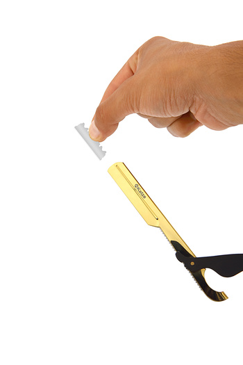 Katze U-013 Razor Attachable Retractable Beard Razor Stainless Matte Yellow/Black