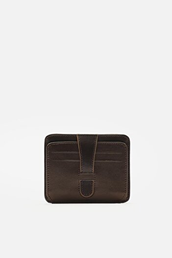 MAFİ Enduro Folding Genuine Leather Strap Card Holder – Id & Driver's License Compartment